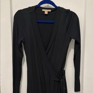 Classic Black Wrap Dress - Long Sleeve